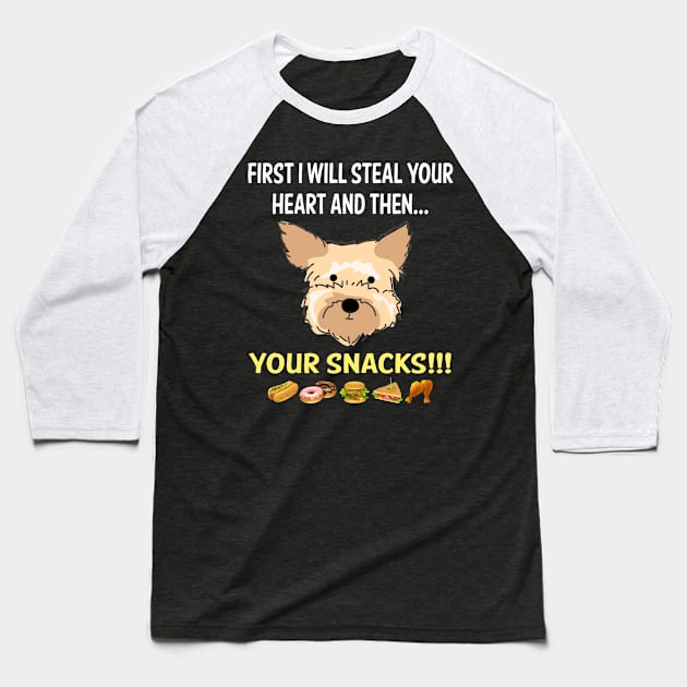 Steal Heart Yorkshire Terrier 51 Baseball T-Shirt by blakelan128